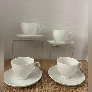 Vintage Rosenthal Studio Line White Lotus Set of 4 Cups and Saucers.  EUC!